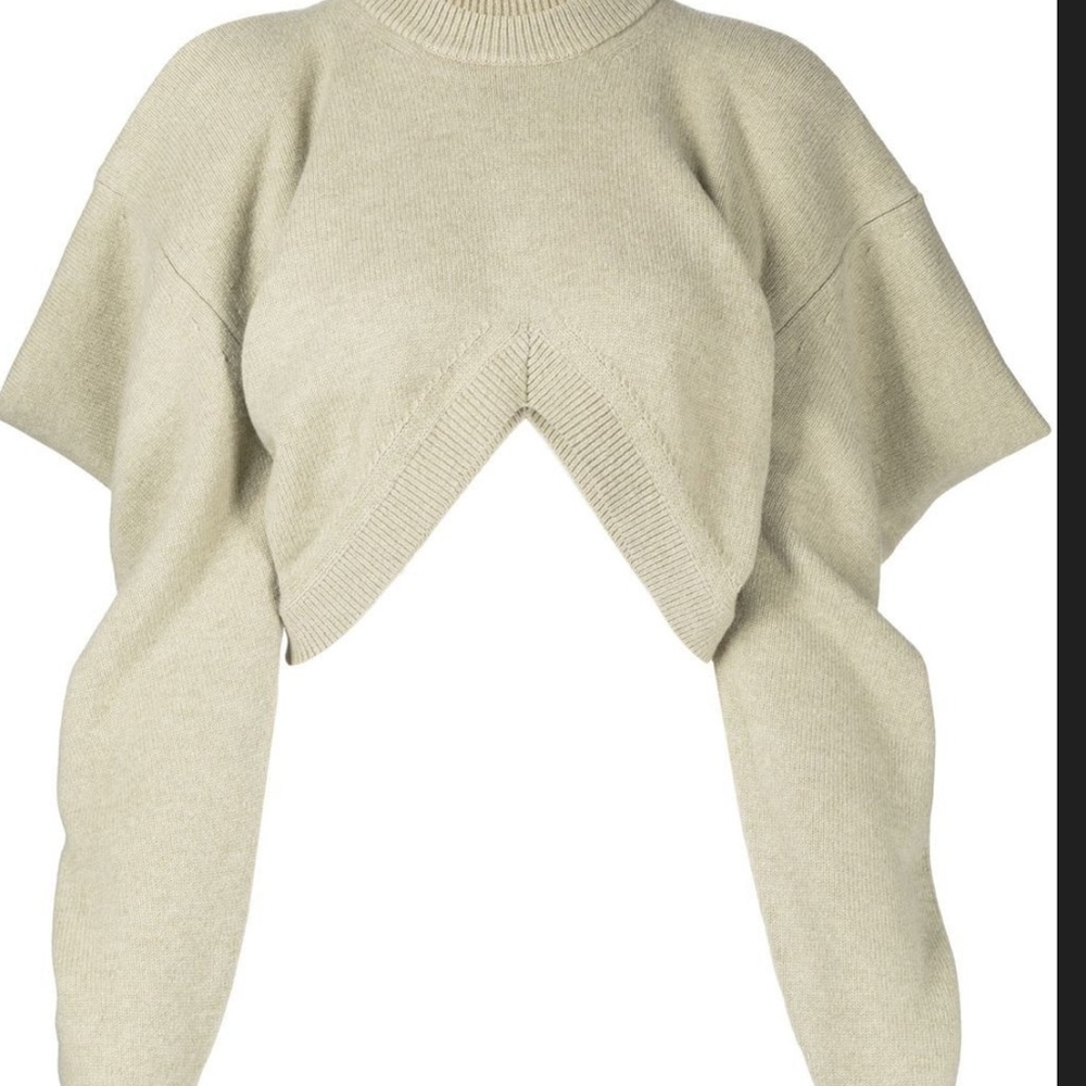 Alexander Wang Draper Sleeve Sweater Moss Small